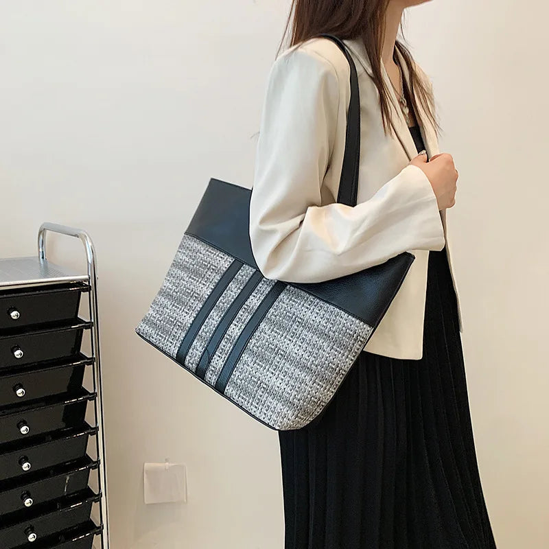 Large Soft PU Shoulder Bag for Women, Eco-Friendly Shopper Bag B471