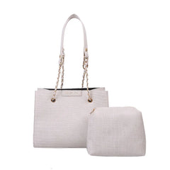 2 PC Set Leather Totes Bags Large Shoulder Bag Chain Crossbody Packs