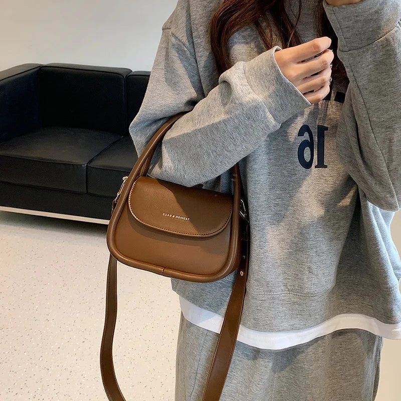 Vintage Pu Leather Shoulder Bag Retro Hand Clutch Purse