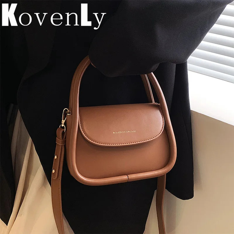 Vintage Pu Leather Shoulder Bag Retro Hand Clutch Purse