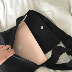 Canvas Bucket Bag Soft Zipper Crossbody Girls Handbag