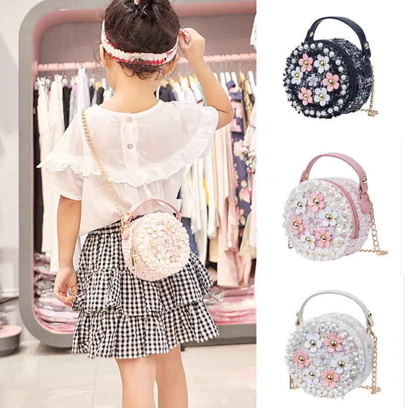 Girls Princess Flower Bag Baby Shoulder Crossbody Handbag