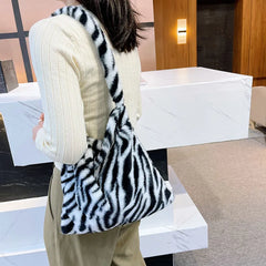 Plush Cloth Shoulder Crossbody Bag Tote Handbag for Women