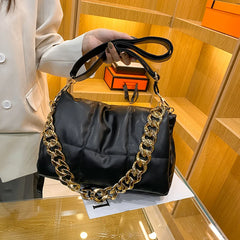 Women Chain Handbag High Soft Leather Shoulder Bag Casual Large Tote Sac