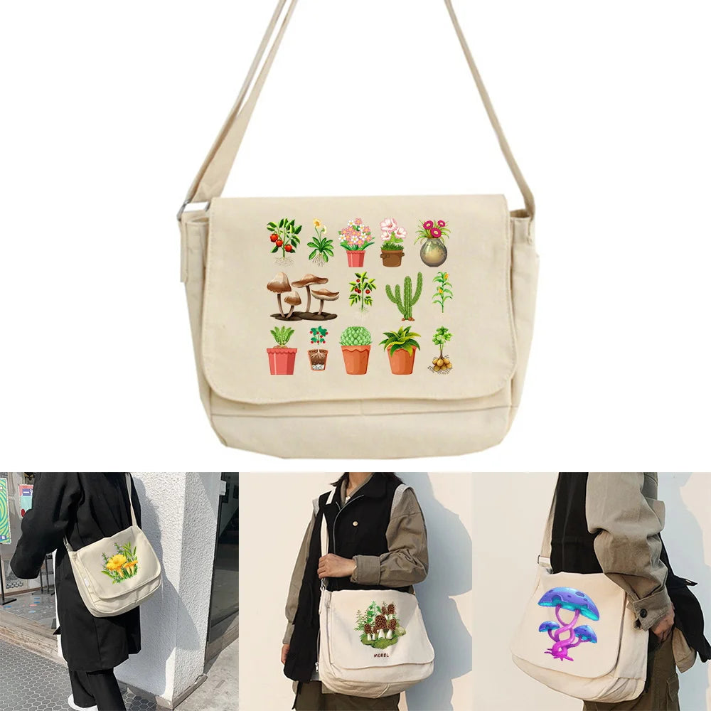 Large Capacity Shoulder Student Crossbody Bags Mushroom Series