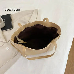 Vintage Solid PU Leather Bow Shoulder Bag for Women