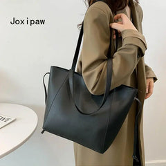 Vintage Solid PU Leather Bow Shoulder Bag for Women