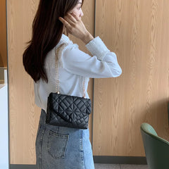 Embroidered Chain Small Bag Casual Shoulder Messenger Crossbody Bag