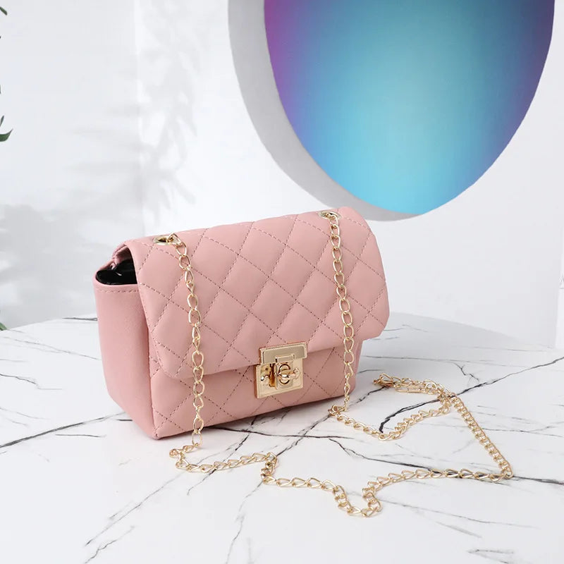 Embroidered Shoulder Crossbody Chain Square Bag