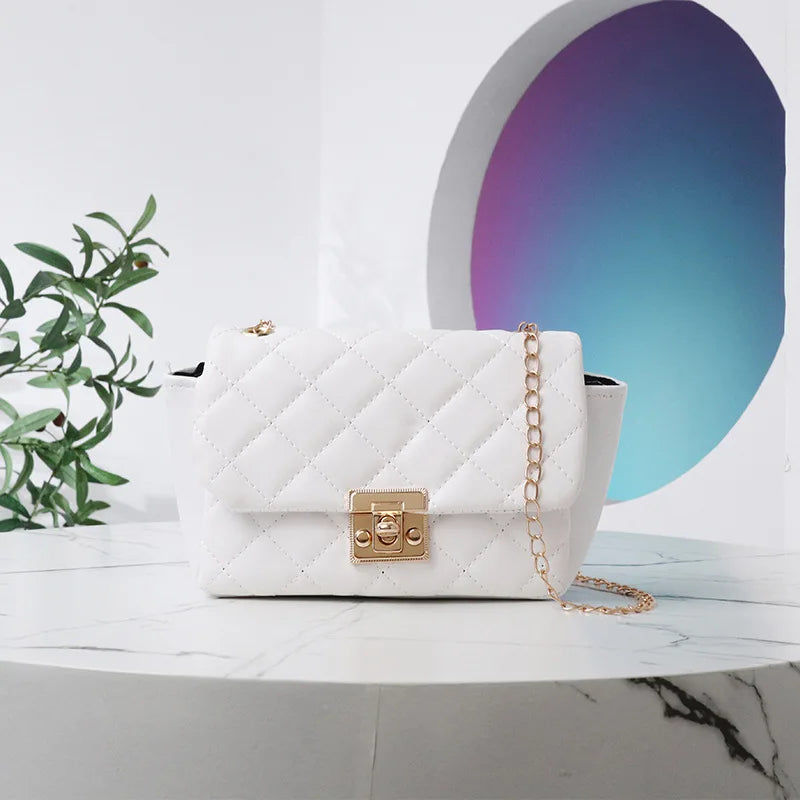 Embroidered Shoulder Crossbody Chain Square Bag