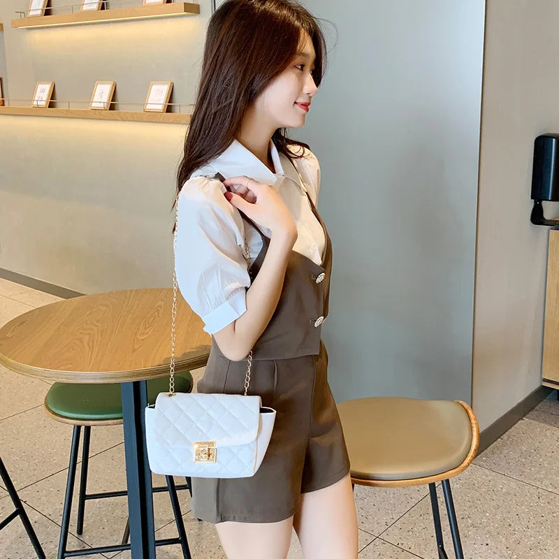 Embroidered Shoulder Crossbody Chain Square Bag