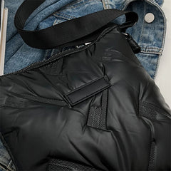 Women Winter Cross Body Shoulder Bag Cotton Padded Solid Messenger Bags