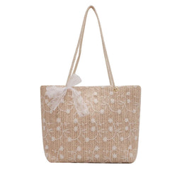 Women Bag Lace Woven Lady Bag Korea Small Fresh Handbag Book Bag