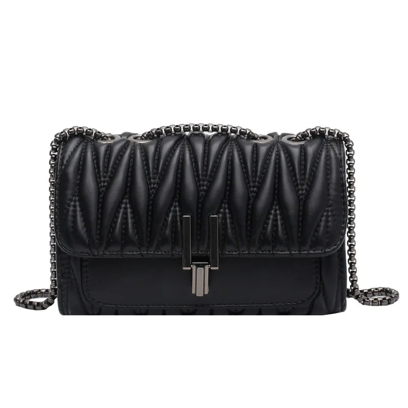 Women Chain Messenger Bag PU Leather Small Crossbody Bag