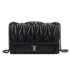 Women Chain Messenger Bag PU Leather Small Crossbody Bag