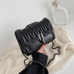Women Chain Messenger Bag PU Leather Small Crossbody Bag
