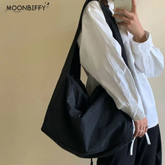 Nylon Bucket Shoulder Bag Tote Handbag