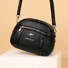 Women Bag PU Small Round Shoulder Messenger Crossbody Bag Soft PUMother Bag