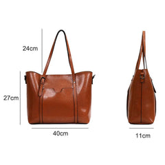Women's Leather Handbag with Multiple Pockets