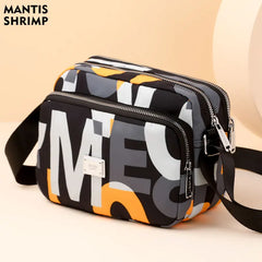 Women Oxford Crossbody Bag Letter Pattern Shoulder Messenger Pack