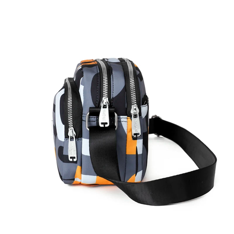 Women Oxford Crossbody Bag Letter Pattern Shoulder Messenger Pack
