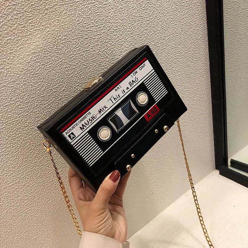 Vintage Radio Box Chains Shoulder Bag Funny Personality MINI Bag