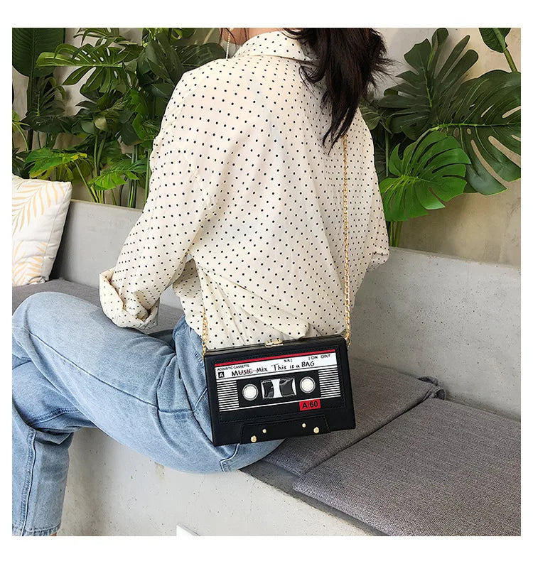 Vintage Radio Box Chains Shoulder Bag Funny Personality MINI Bag