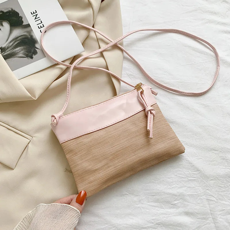 Women Shoulder Bag PU Patchwork Vintage Soft Crossbody Girls Bag