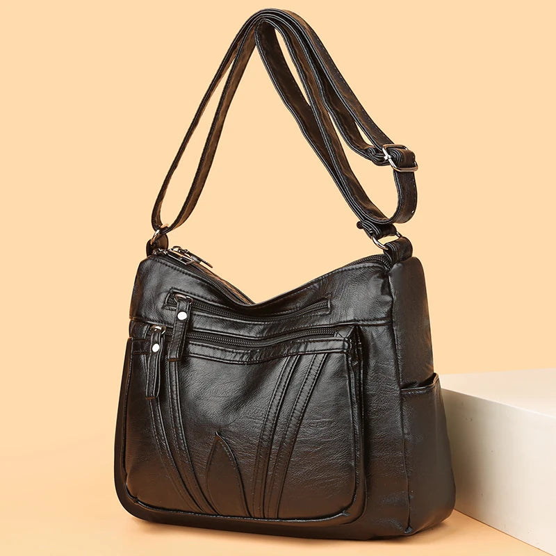 PU Leather Hobos Large Capacity Tote Handbag for Women