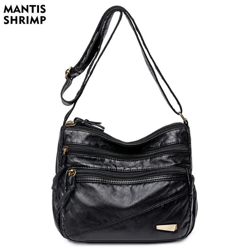 Retro PU Leather Crossbody Bag Vintage Shoulder Tote