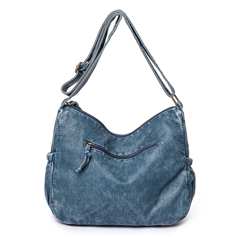 Retro PU Leather Handbag Vintage Shoulder Messenger Crossbody Bag