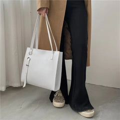 Women Shoulder Bag Tote Handbag Retro PU Leather Zipper