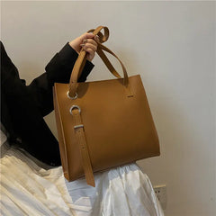 Women Shoulder Bag Tote Handbag Retro PU Leather Zipper