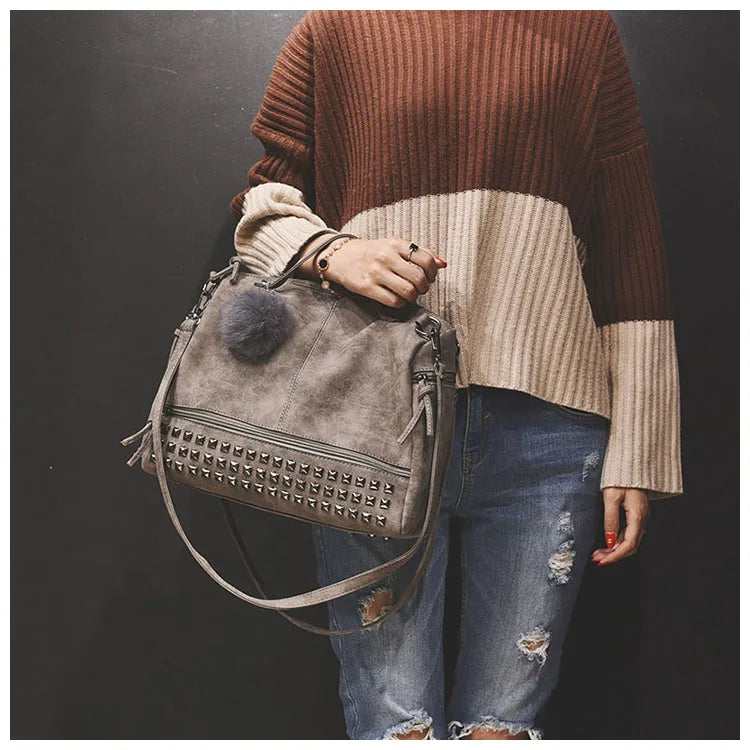 Leather Shoulder Bag for Women Crossbody Messenger Handbag