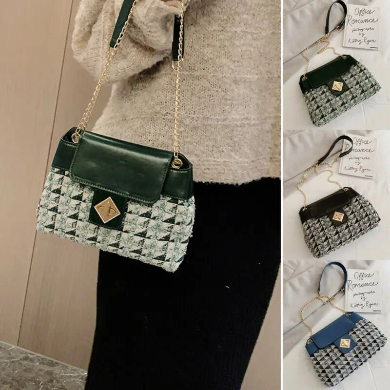 Women Small Handbag Shoulder Tote Satchel Retro Chain Messenger Cross Body Bags