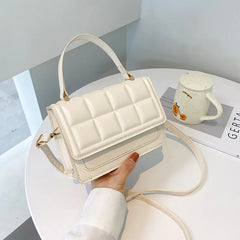 Small Leather Square Shoulder Bag Messenger Crossbody Bag