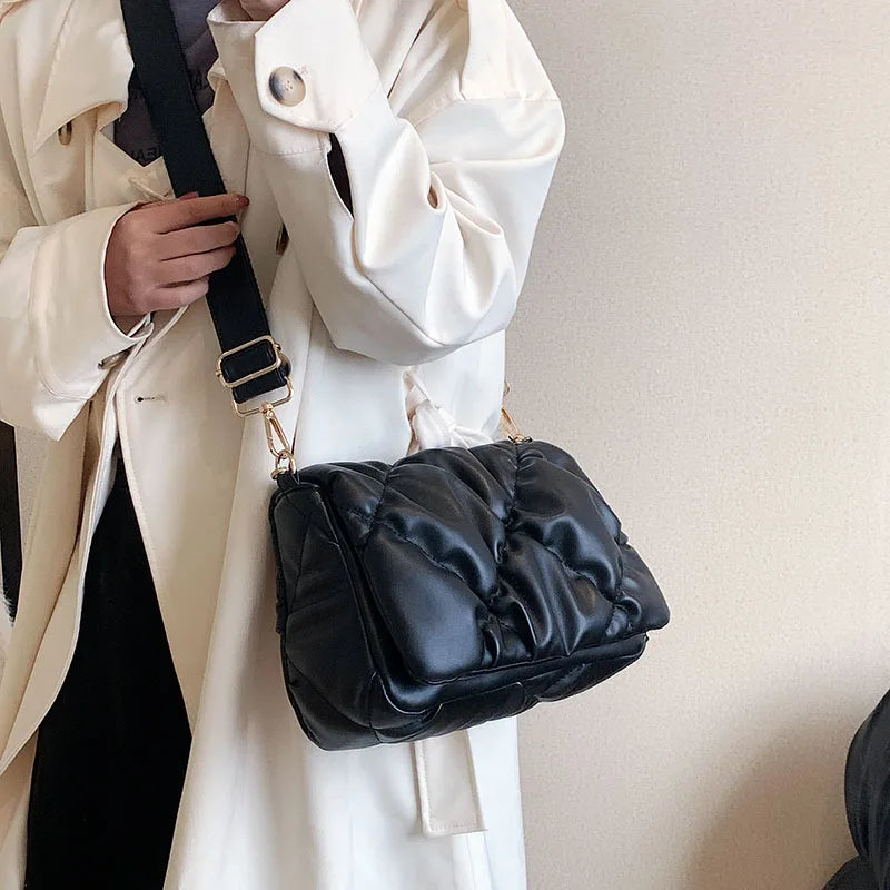 Soft Cotton Pillow Shape Shopper Shoulder Bag for Women