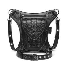 Steampunk Chain Shoulder Bag Messenger Travel Waist Belt Fanny Pack Leg Bum Bag