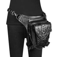 Steampunk Chain Shoulder Bag Messenger Travel Waist Belt Fanny Pack Leg Bum Bag