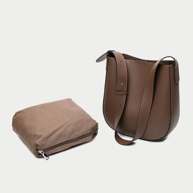 Women Leather Shoulder Bag Big Tote Top-handle Handbag