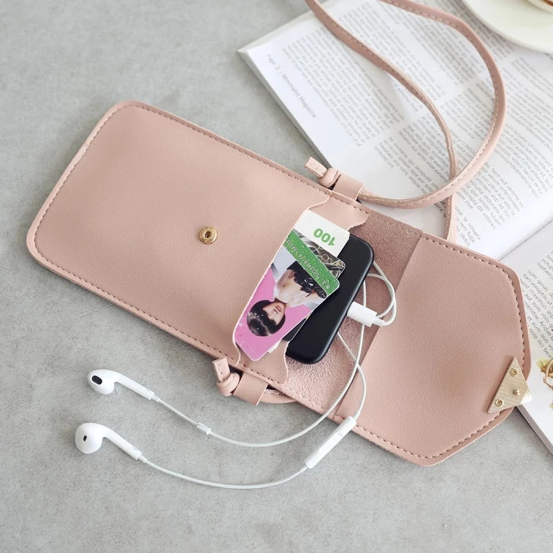 Touch Screen Cell Phone Purse Leather Shoulder Strap Handbag for iPhone X S10