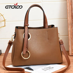 Vintage Casual Tote Women Messenger Bag PU Leather