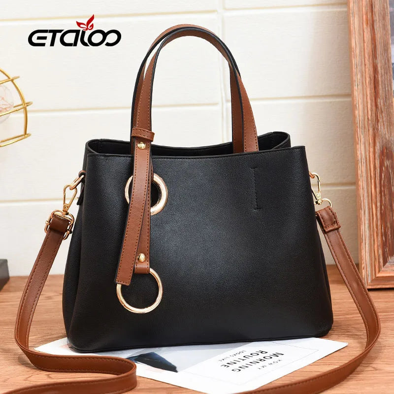 Vintage Casual Tote Women Messenger Bag PU Leather