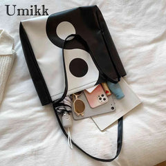 Vintage Tai Chi PU Leather Shoulder Bag Top-Handle Handbags