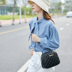 Embroidered Chain Crossbody Small Square Bag Casual Phone Messenger Shoulder Bag