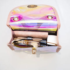 Women Shoulder Bag Transparent Jelly PU Small Square Bag