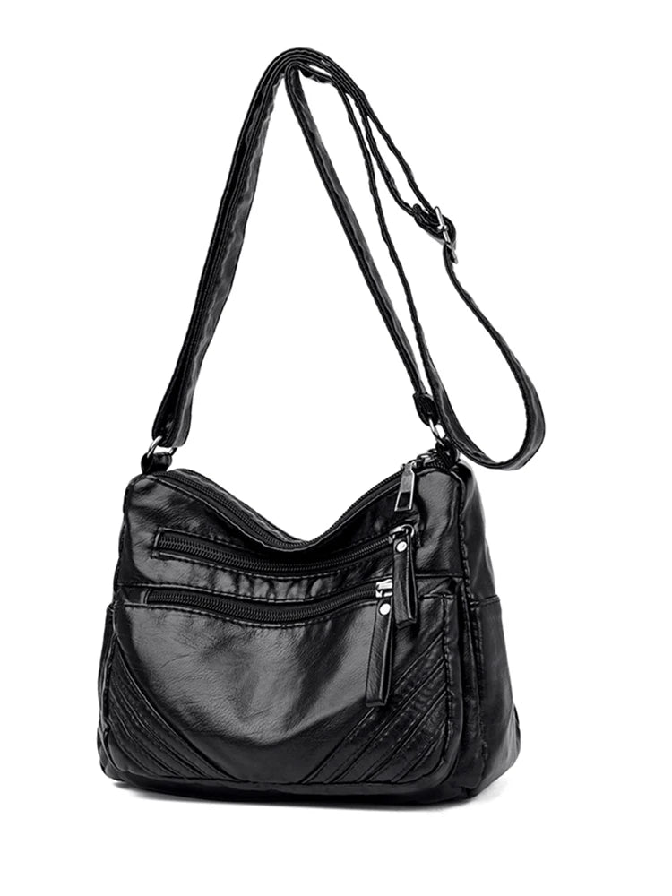 Vintage Messenger Shoulder Bag PU Leather Crossbody