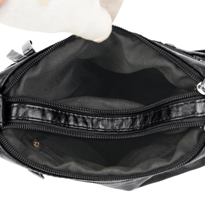 Vintage Messenger Shoulder Bag PU Leather Crossbody