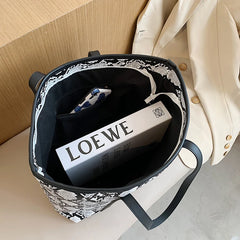 Snakskin Pattern Shoulder Bag Lady Large Capacity Shopping Bag Women Totes