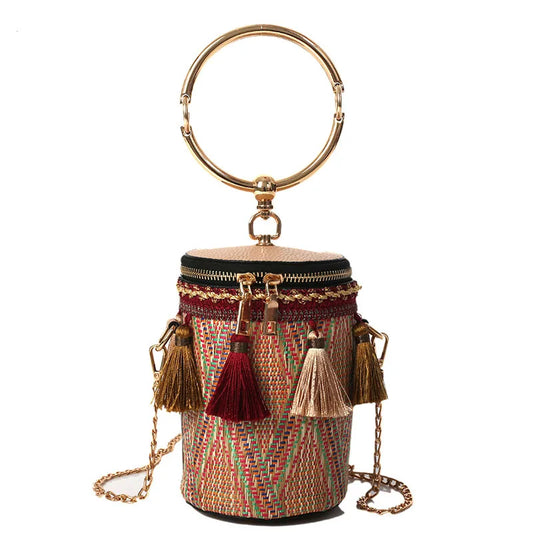 Embroidery Cross Body Messenger Bag Chain National Style Shoulder Bag